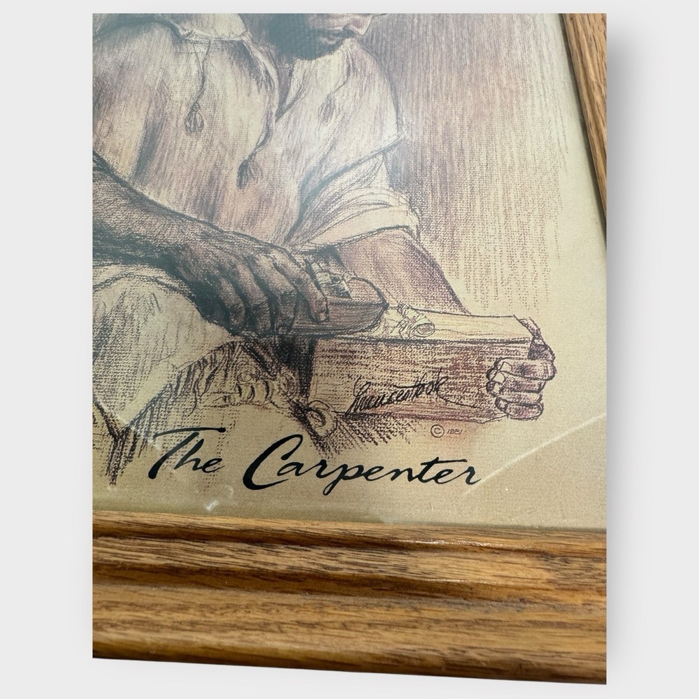 EXTREMELY RARE VINTAGE 1981 FRANCES HOOK THE CARPENTER JESUS PRINT LITHOGRAPH - Picture 6 of 6